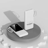20000mAh Power Bank Fast Charge Portable Powerbank Built In 4 Cables For iPhone Samsung QC PD 22.5W Charge Flashlight