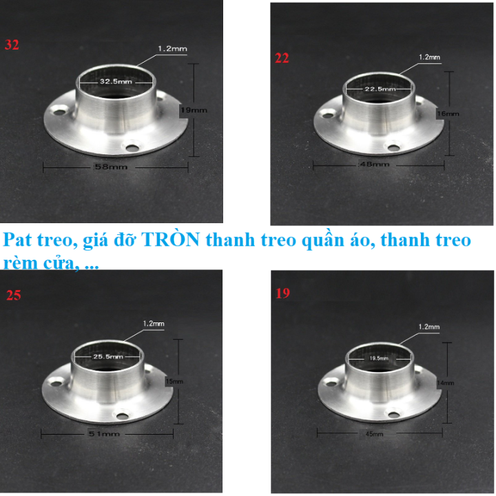 2 CÁI O. Giá Đỡ. PAT TREO. Dùng để gác Thanh Treo làm Rèm Cửa Tiện ích ...