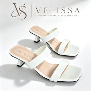 Giày sandal cao gót VELISSA mùa hè mới dành cho nữ với quai kép kiểu dáng thời trang dễ xỏ