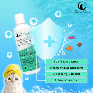 Olive Care Shampo ANTI FUNGAL & FLEAS 100 ml Kucing untuk Jamur Kutu Scabies Parasit Alergi dan Radang Kulit Jamuran Gatal Ampuh Murah Wangi Harum Anak Kitten Cat 2 Bulan Flea & Tick Dewasa Pelebat Bulu Rontok 100ml