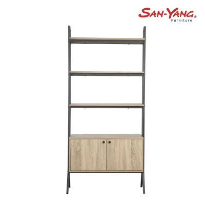 San-Yang Furniture Display Shelf with Door 5-Layer Gray Oak 211048