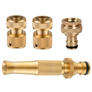 Brass 1/2 inch quick waterstop Connector Car wash Nozzle kit G1/2 G3/4 Garden hose copper connector 1set