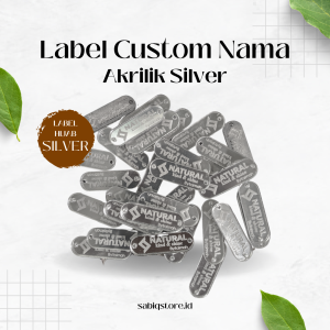 Label Hijab Silver Paket 30 Pcs Label Hijab Custom Label Baju Kerudung Gamis Mukena Tas Dll