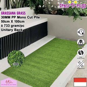 Tren-D-rugs Karpet rumput sintetis palsu synthetic artificial grass tinggi 30 mm alas lantai dekorasi taman halaman rumah tebal indoor outdoor 50 cm x 100 cm - NMs