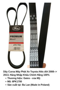 Dây Curoa Cao Cấp Gates 6PK1700 Cho Toyota Altis 2008-2013 - Hàng Nhập Khẩu Chính Hãng