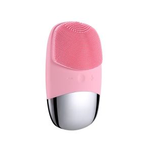 CAELARAU Sonic Vibration Silicone Facial Cleansing Brush Deep Pore Cleaning USB Rechargeable 3 in 1 Sonic Skin Cleaner Soft 4 Modes Silicone Face Scrubber Girls Gifts