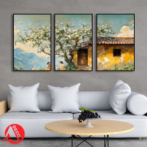 TRANH A DECOR - SET 3 TRANH DÁN TƯỜNG PHONG CẢNH MIỀN NÚI TÂY BẮC 2 - CÓ SẴN KEO DÁN KHÔNG CẦN KHOAN TƯỜNG
