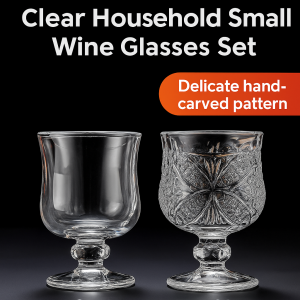 แก้วไวน์ขาวใสแกะสลักไร้สารตะกั่วสีทอง แก้วคริสตัล ของขวัญหรูหรา แก้วคุณภาพสูง