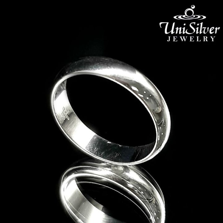 COD Unisilver 925 Sterling Silver Wedding Band Ring (WR106) Lazada PH