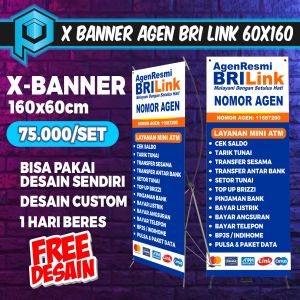 Banner Spanduk Agen BRILink / Standing  banner agen brilink / x banner brilink
