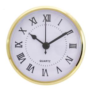 Golden for Rim 90mm Classic Quartz Clock Insert Mini Wall Clock for Head DIY Mov