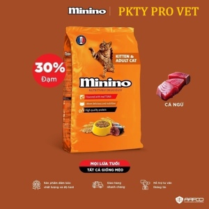 [COMBO] Hạt Minino cho mèo vị Cá ngừ 1.3kg - Thức ăn mèo khô dinh dưỡng