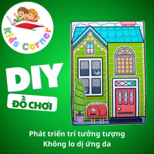 Ngôi nhà bằng giấy của bé Keroppi Green House In Quiet Book đồ chơi giấy cho bé gái