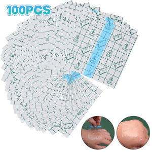 100pcs Medical Adhesive Tape Transparent Tape PU Anti-allergic Medicinal Wound Dressing Fixation Tape Plaster Waterproof