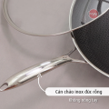 [Hàng chính hãng] Chảo xào/ đa năng sâu lòng inox iMat Hybrid Blackcube 24cm, Phủ chống dính gốm Ceramic đen thế hệ mới. 