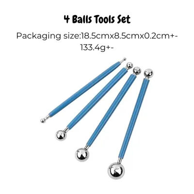 Stainless Steel Modelling Balls Tools Set 4pcs Air Dry Clay Tool Set