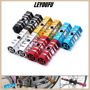 LEYOUFU 2PCS Bike Pedals Aluminum Alloy Axles BMX MTB Pedal Bicycle Stunt Foot Pegs