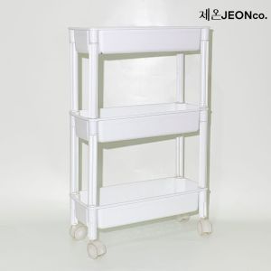 Rak Troli 3 & 4 Susun Serbaguna Rak Dapur Square Dorong Salon Kamar Mandi dengan Roda Tempat Penyimpanan Makanan Multifungsi