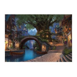 Dreamland Fairy Tale Town Bookstore Mushroom Party Courtyard Decoration Photography Backdrop Cloth