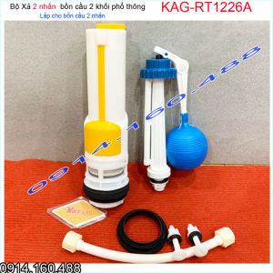 Bộ xả bồn cầu két nước rời 2 nút nhấn Tasaco KAG-RT1226A trọn bộ xả 2 nhấn bàn cầu phao nhấn êm siêu bền