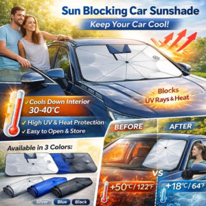 Car Sun Shade Umbrella Retractable Windshield Protector with Parking Number Plate Innovative Adjustable Sunshade for Cars Universal Fit Easy Install UV Protection