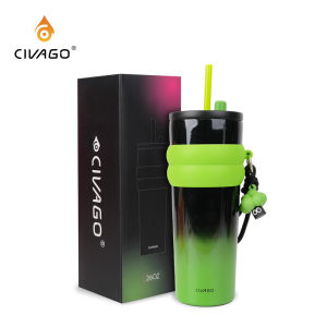 CIVAGO(26oz/780ml) Cốc cà phê bằng thép không gỉ lót gốm có nắp bình chân không cốc nóng lạnh