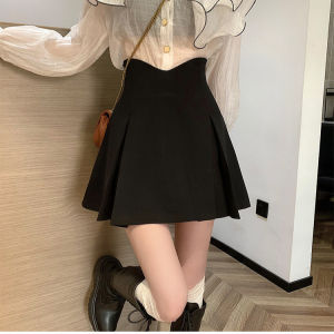 COD black large size high waist skirt design sense niche A word cover pleated skirt womens spring short skirt 2026 new product