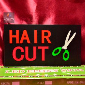 ป้ายไฟ LED รูปสีสันสดใส ป้าย灯สำหรับร้านแฮร์คุณภาพสูง แสงสว่างประหยัด พร้อมปลั๊ก Universal