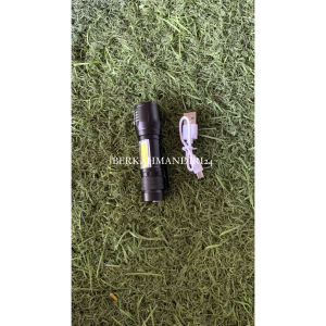 TaffLED Mini Zoom Lampu Senter Police Swat LED USB Rechargeable Senter Lampu Mini Polos Loreng