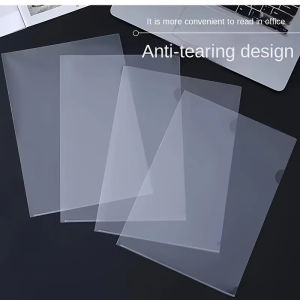 30/60Pcs Transparent L-Shaped File Folders Plastic PP Single-Page Folder File Classification Saving