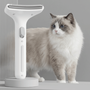 JPTD Stainless Steel Pet Dematting Comb Comfortable Grip Anti-tangle Pet Hair Thinning Brush Gentle Professional Cat Fur Knot Cutter Loose Hair Removal