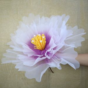 NOONOOR Silk Artificial Realistic Peony 50cm Outdoor Fake Flowers  Layered Fluffy Petals Large Flower Head