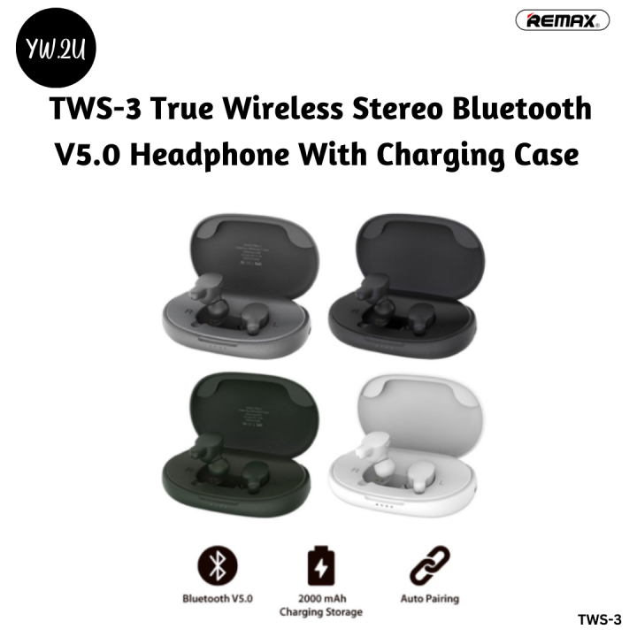 REMAX TWS 3 True Wireless Stereo Bluetooth V5.0 Headphone with