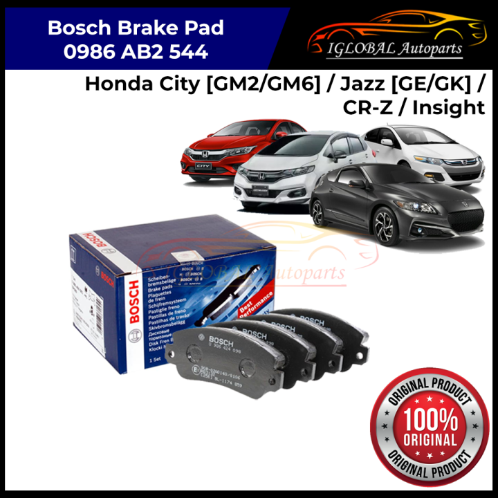 Bosch Front Brake Pad 0986AB2544 for Honda City [GM2, GM6] / Jazz [GE