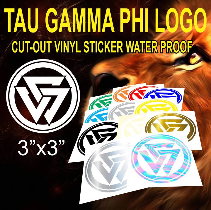 Tau gamma phi logo sticker, frat sticker, water proof, vinyl sticker ...