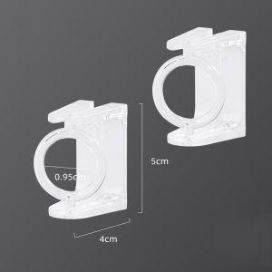 Polocat 2Pcs Nail-Free Adjustable Curtain Rod Holder Steerable Ring Triangle Ring Holder for Curtain Rod 360 Rotation Bracket Easy Use