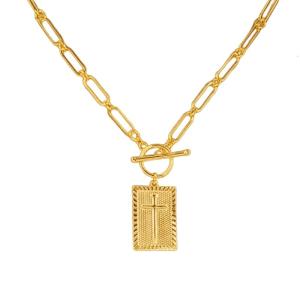 สร้อยคอทางศาสนาความยาวโซ่ทันสมัยปรับได้พื้นผิวทองแดงสำหรับการรวมชุดที่มีสไตล์และเป็นชั้น