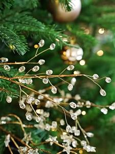 FFBH Sticky Powder Christmas Glitter Stems Gemstone Five-pointed Star Xmas Tree Glitter Branches Lifelike Water Drop P7Q2M