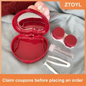 【ZTOYL】 Cute Candy Colored Contact Lens Case Mirror Companion Box Travel Easy Carry Storage