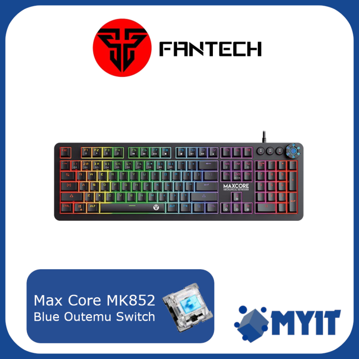 Fantech Override Control Panel Fantech MK852 Max Core Gaming Mechanical Keyboard with Blue Outemu ...