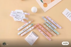 6Pcs/Box Cat Claw Highlighter Cute Six Colors Set Flat Nib Student Marking Pen Writing Record Pens