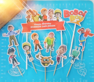 Topper Kue Custom Nama Karakter Boboiboy