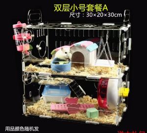 🔥 Ready Stock 🔥 Transparent Premium Hamster Cage Habitats Acrylic with accessories toys modern luxury design bedroom