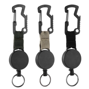 Heavy Duty Retractable Pull Badges Steel Wire Rope Buckles Key Holder Retractable Keychain Badges Holder Easy to Use