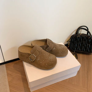 Free Shipping New Style Thick-Soled Height-Increasing Closed-Toe Slip-On Sandals For Women Perfect For Lazy Days