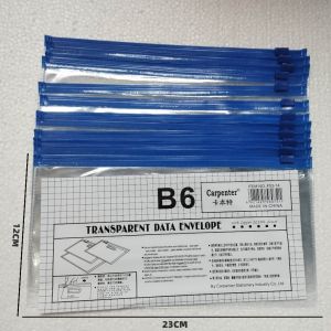 12Pcs Long Clear Zipper Pouches File FoldersTransparent Zipper File Bag Envelopes Poly Zip Envelope