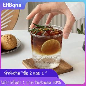 [COD] EHBqna KITCHEN ถ้วยกาแฟแก้วลาเต้แบบโค้งสำหรับใช้ในครัวเรือนแก้วน้ำผลไม้แบบเรียบง่ายขวดน้ำใสแก้วเครื่องแก้วอุปกรณ์ชงกาแฟ