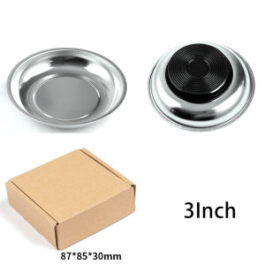 Stainless Round Magnetic Tool Tray Nuts Bolts Screws Part Magnetic Storage Tray Bowl 3/4inch