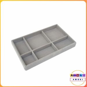 Amoki Stackable Jewelry Drawer Organizer Velvet Trays Showcase Holder Dresser Insert Divider Storage for Necklace Ring Earring