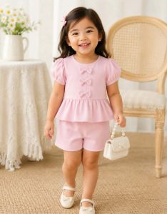 CC ..KPC Summer Puff Sleeves Top and Skirt Girl Set Terno Coordinates - timeless piece - casual office or party - classic piece - super kapal ng tela - hindi kayo magsisi - our aim is to produce quality clothes - premium fabric - excellent quality -